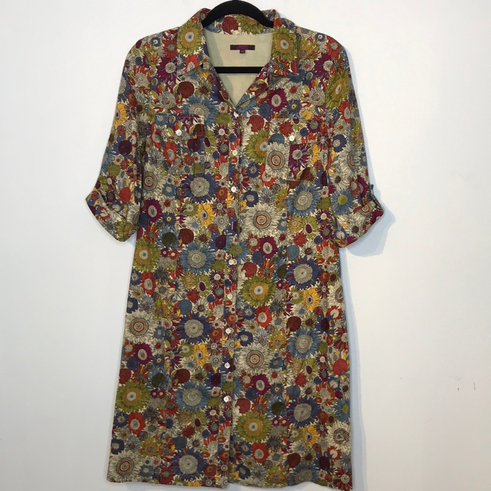 Liberty art fabrics artsy sunflower floral print cotton dress